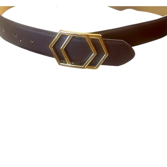 Accessories - Vince Camuto S Brown Leather Belt with Gold Buckle GUC barely worn